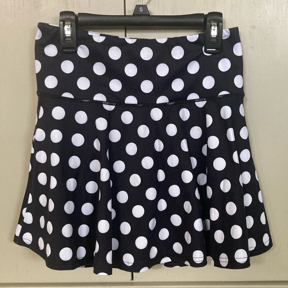 CVG - CONSTANTLY VARIED GEAR Black/White Polka Dot Run / Train Skirt - Small